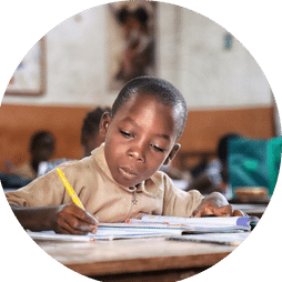 A child in a classroom in Afrca